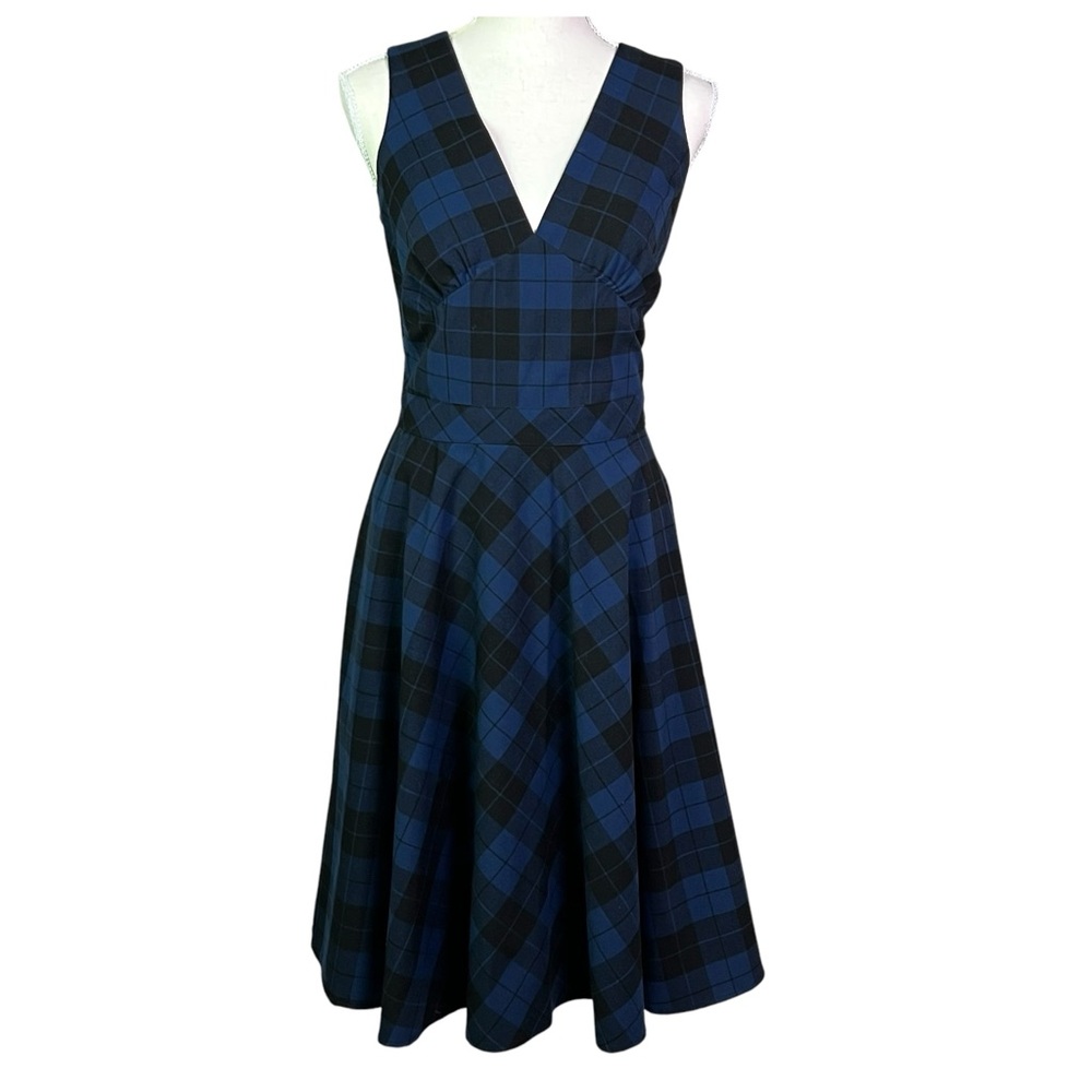 Retrolicious Blue/Black Plaid Retro Dress
